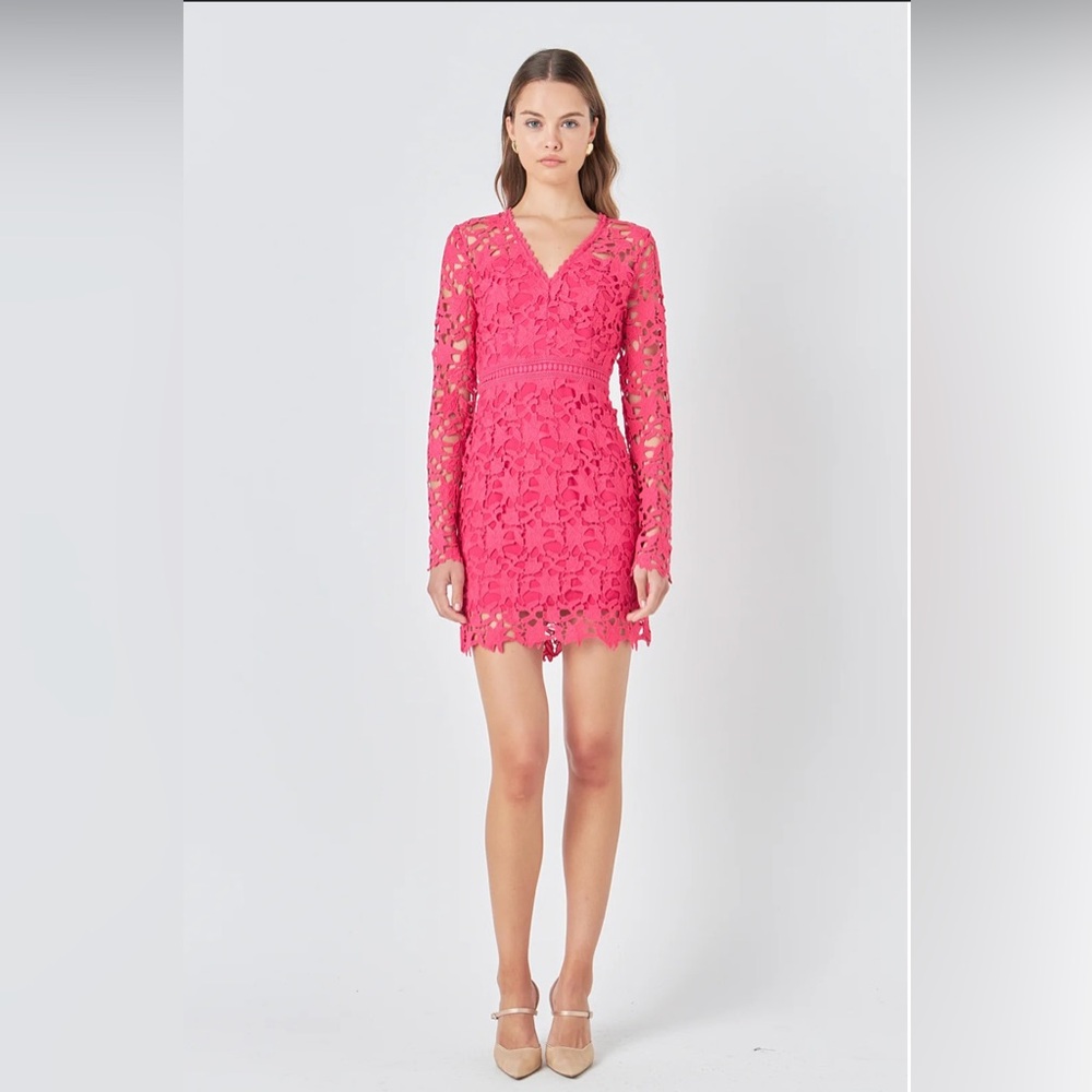 Endless Rose Long sleeve lace mini dress